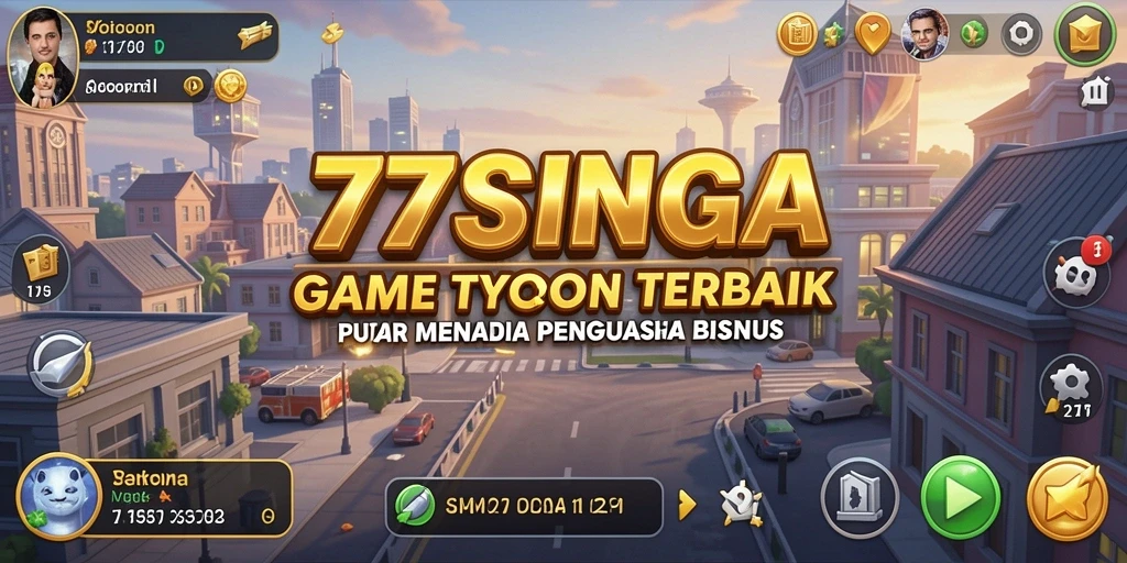 Screenshot gameplay 77SINGA menampilkan keseruan membangun empire bisnis.