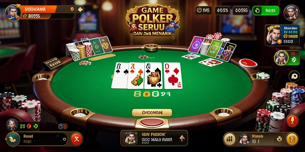 Tampilan gameplay poker seru di aplikasi 8055.