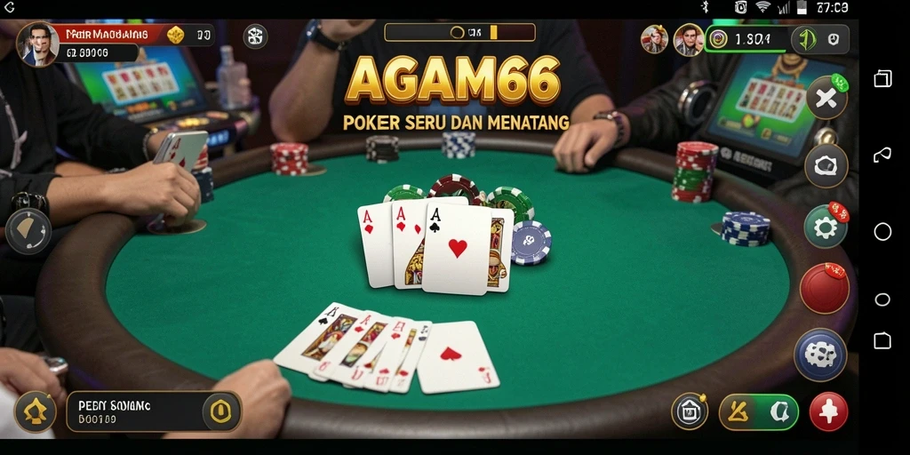 Tampilan screenshot AGAM66 menampilkan gameplay Poker yang mendebarkan.