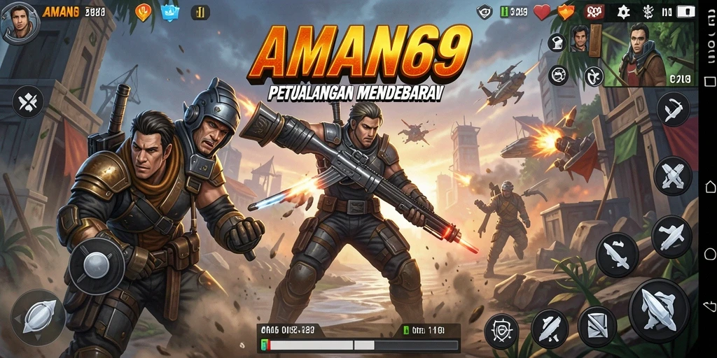 Screenshot menampilkan aksi mendebarkan di AMAN69.