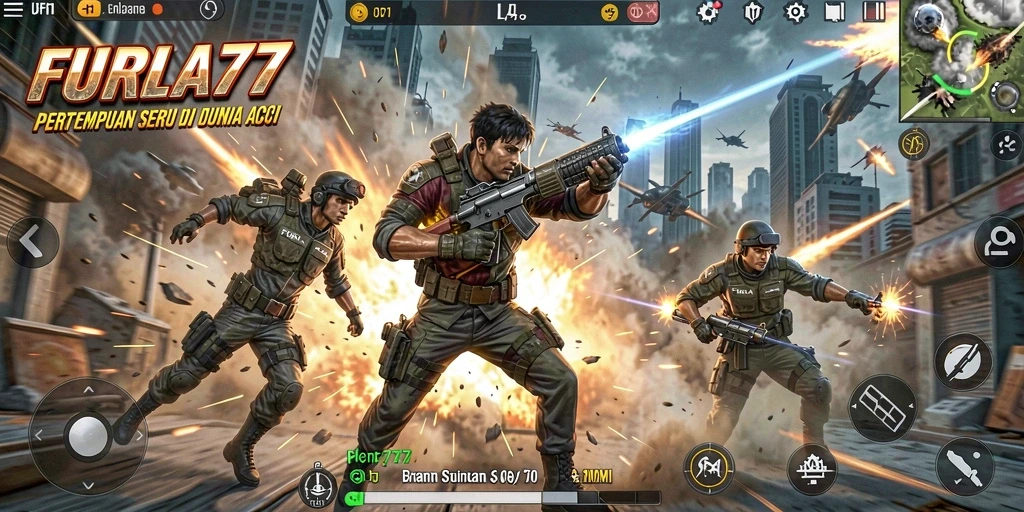 Tampilan mendebarkan dari gameplay seru FURLA77.