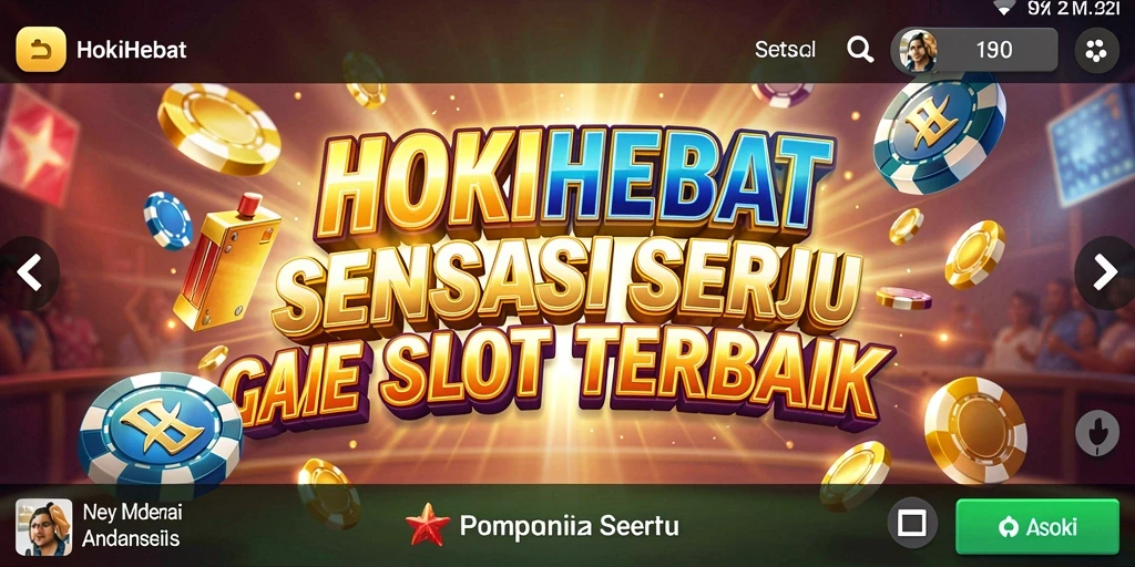Tampilan gameplay seru HOKIHEBAT dengan simbol menarik dan putaran yang mendebarkan.