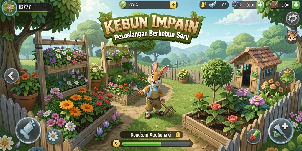 Tampilan menarik dari gameplay <strong>ID777</strong> saat menanam dan merawat tanaman.