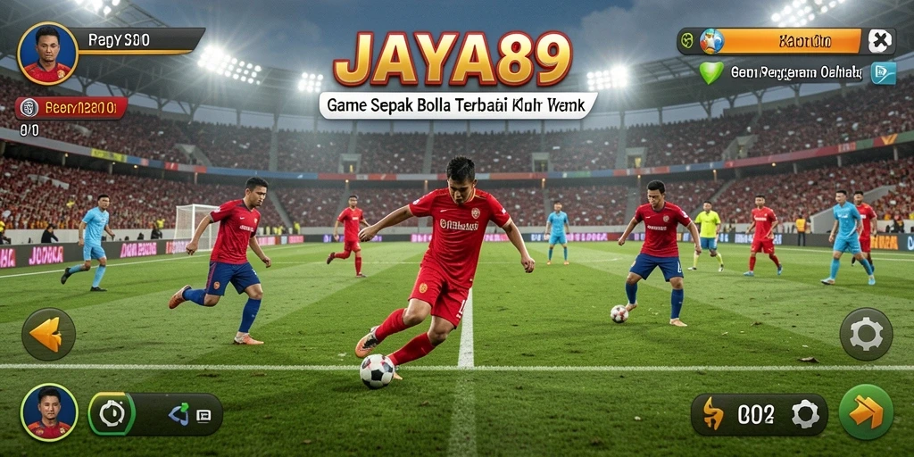 Tampilan gameplay JAYA89 menampilkan aksi sepak bola yang seru dan mendebarkan.