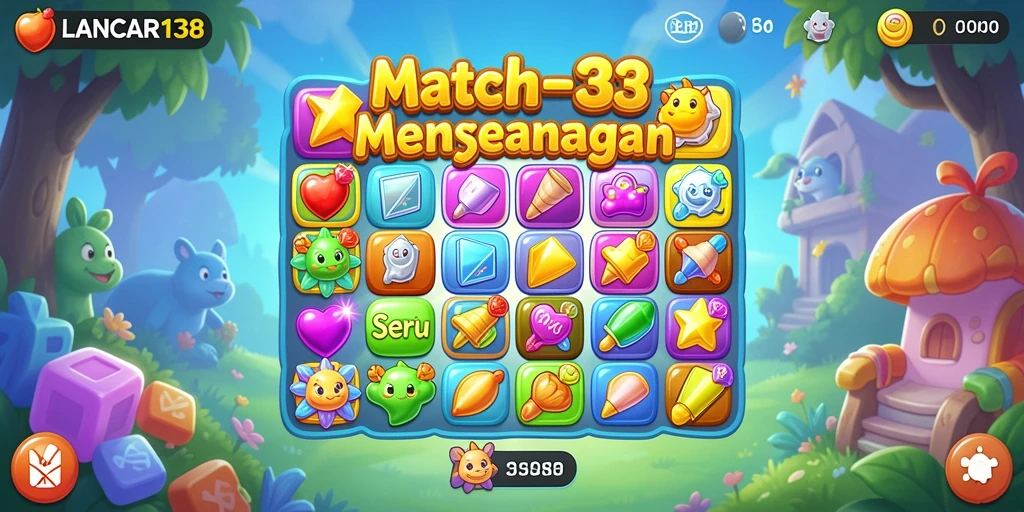 Gameplay Match-3 yang seru dengan grafik menarik.