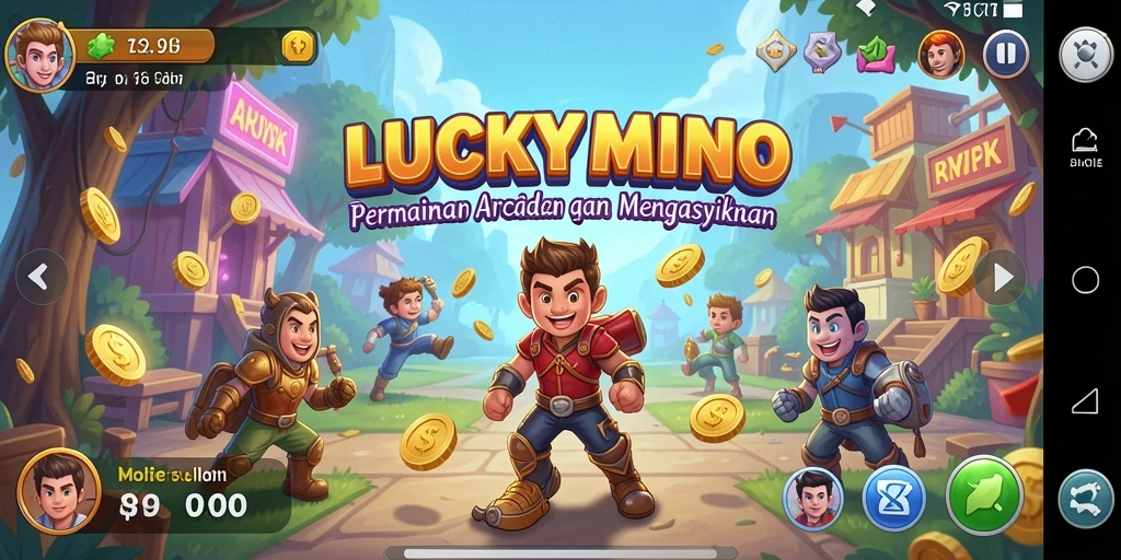 Menampilkan aksi gameplay seru dalam LUCKYMINO yang menantang.