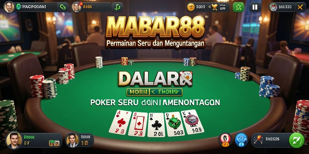 Gameplay seru MABAR88 dengan suasana poker yang mendebarkan.