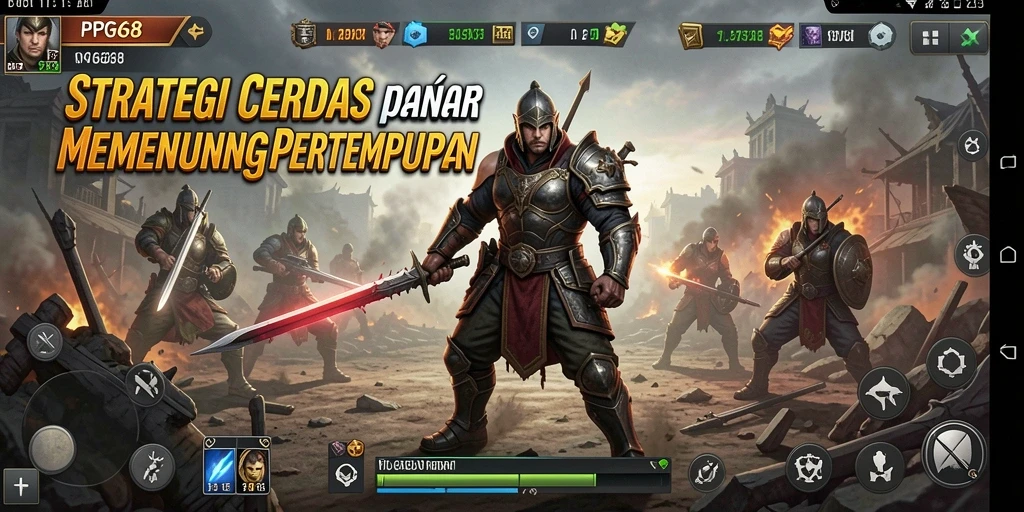 Screenshot gameplay PGG68 menampilkan strategi pertempuran yang intens.