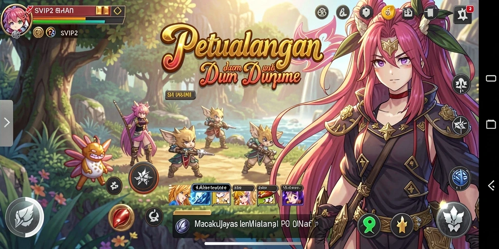 Tampilan utama gameplay SVIP2 yang memukau dengan karakter anime.
