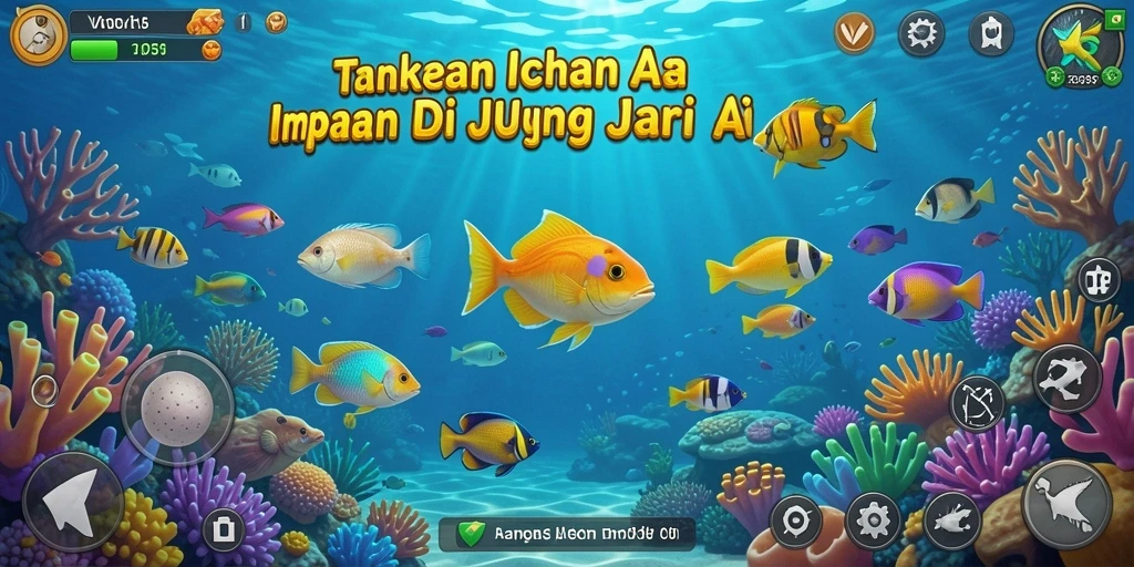 Menampilkan gameplay seru dengan berbagai jenis ikan yang bisa ditangkap.