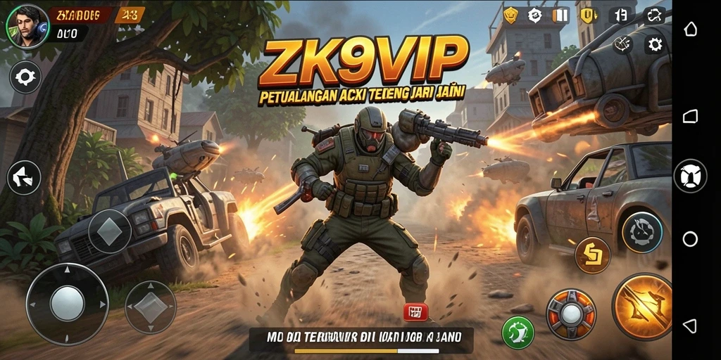 Screenshot gameplay <strong>ZK9VIP</strong> menunjukkan aksi mendebarkan saat bertarung.